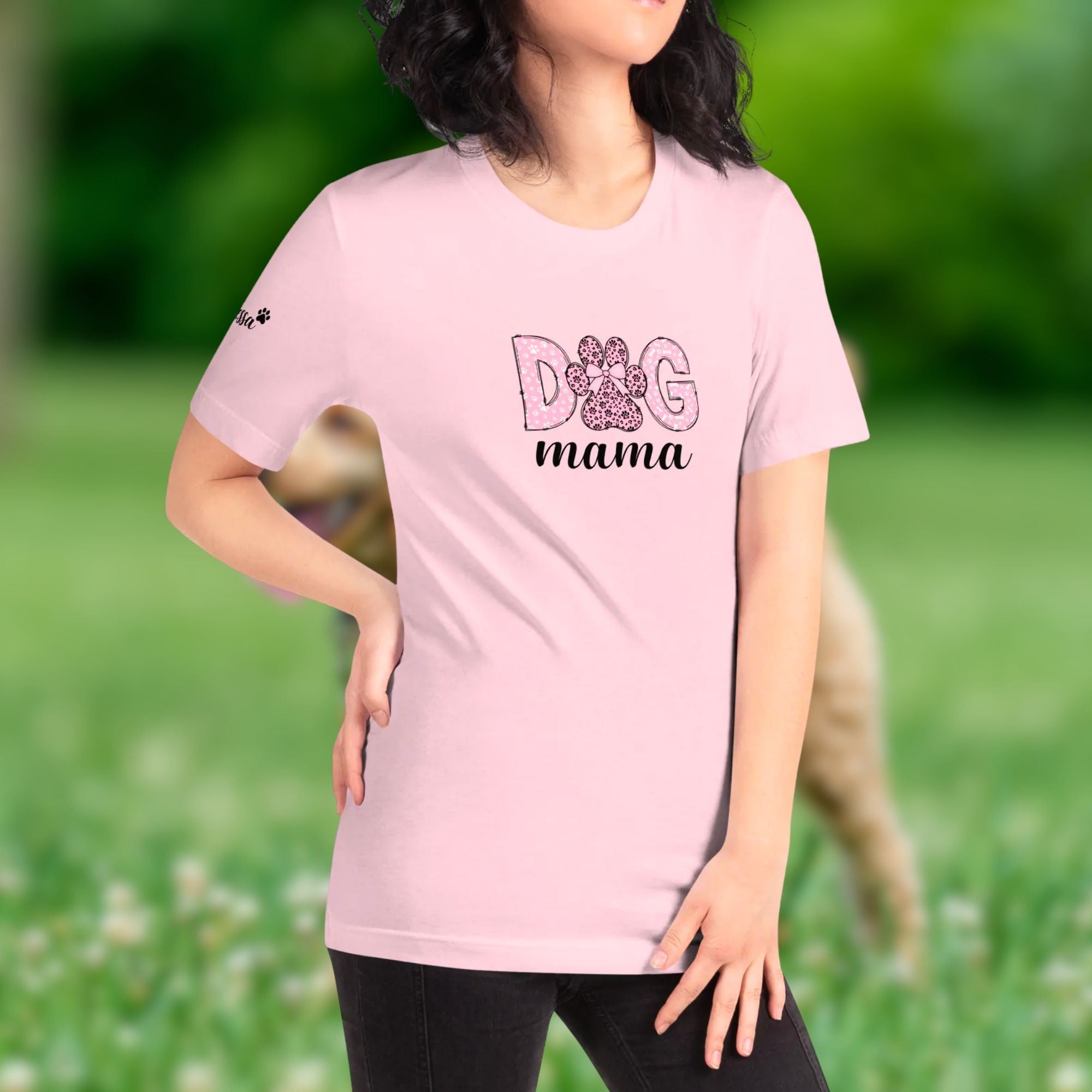 Dog mama t-särk koeraomanikule kingiidee personaalne koera nime peale trükkimine