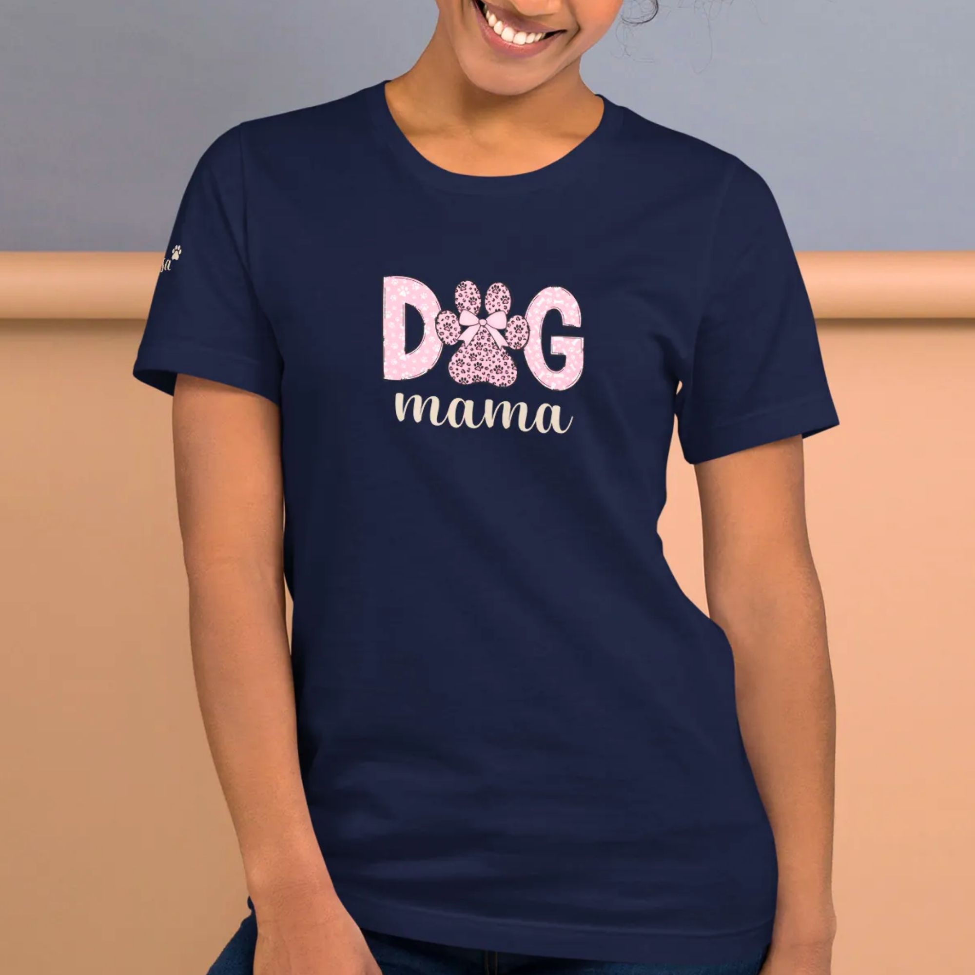 Dog mama t-särk koeraomanikule kingiidee personaalne koera nime peale trükkimine