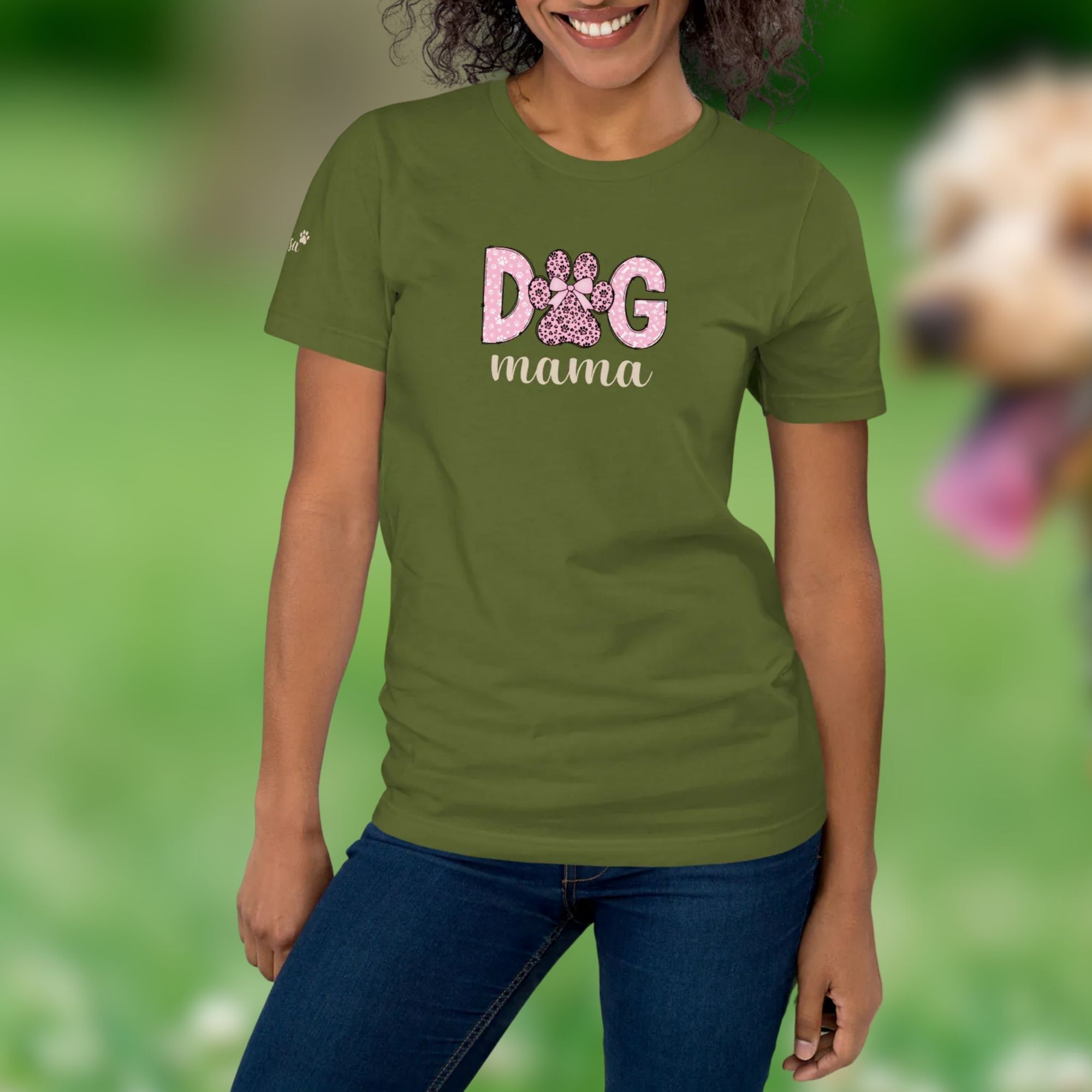 Dog mama t-särk koeraomanikule kingiidee personaalne koera nime peale trükkimine