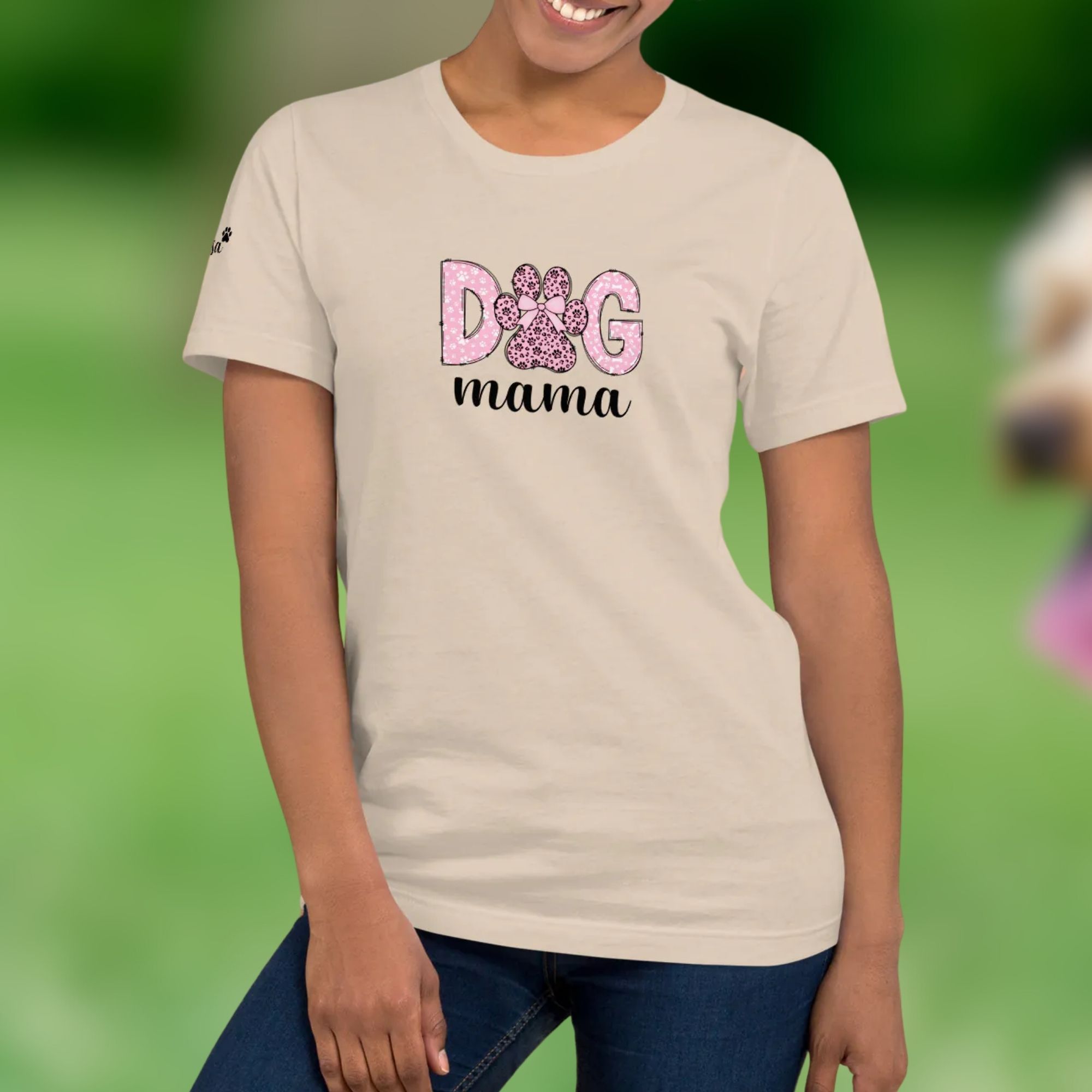 Dog mama t-särk koeraomanikule kingiidee personaalne koera nime peale trükkimine