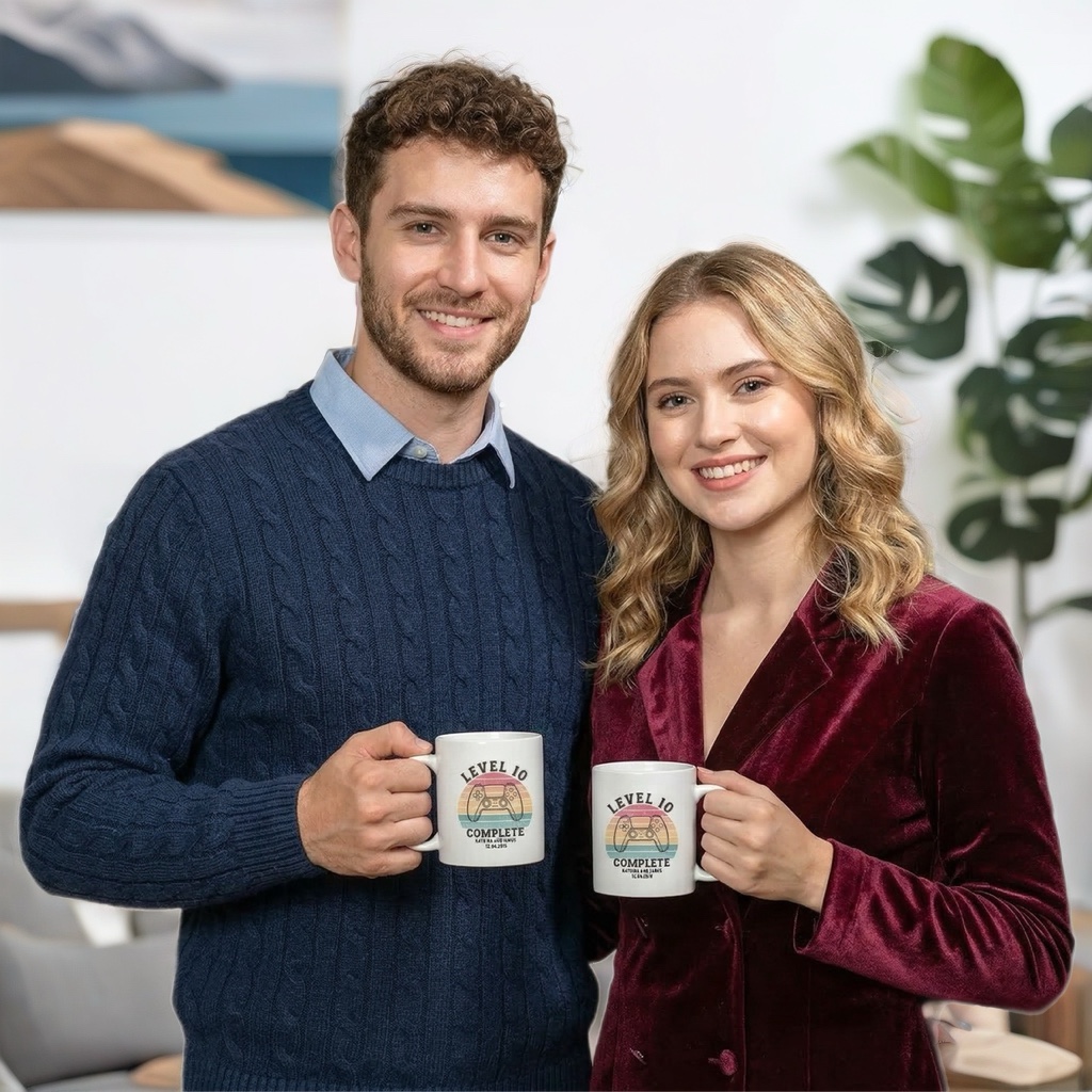 Personaalne kruus nimede ja pulma kuupäevaga pulma-aastapäevaks