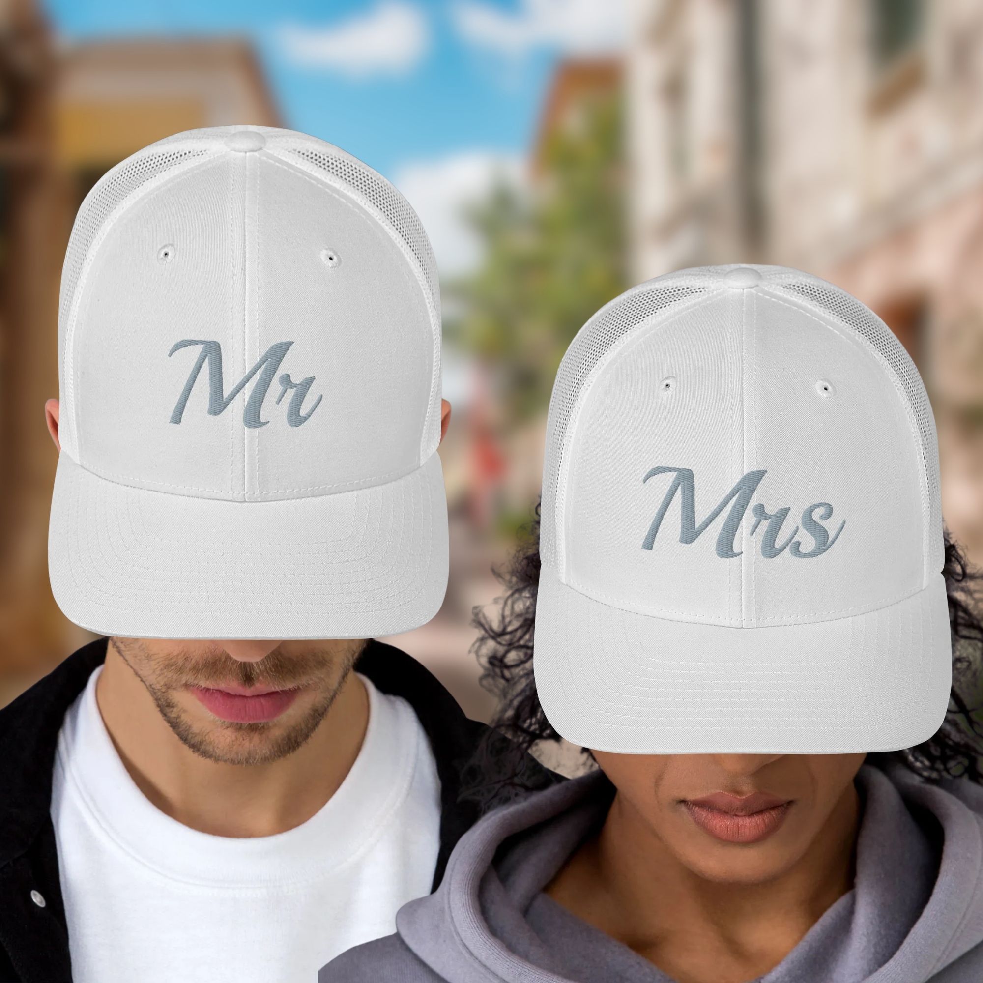 Mr ja Mrs nokamüts paaridele, pulmakink või aksessuaar mesinädalateks või kihlumiseks