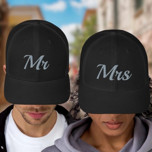 Mr ja Mrs nokamüts paaridele, pulmakink või aksessuaar mesinädalateks või kihlumiseks