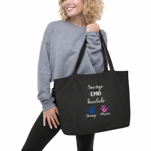 Riidest kott emadepäeva kingitus personaalne trükk lapse nimega2