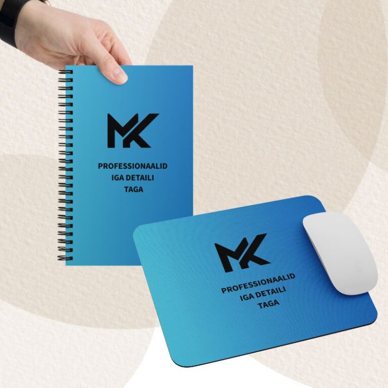 Firma logoga märkmik ja hiirematt reklaamkingitused