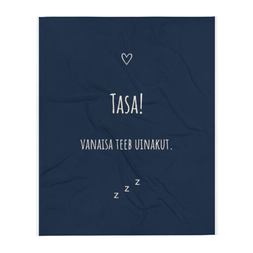 Isadepäeva kingitus vanaisale – pehme tumesinine pleed naljaka tekstiga